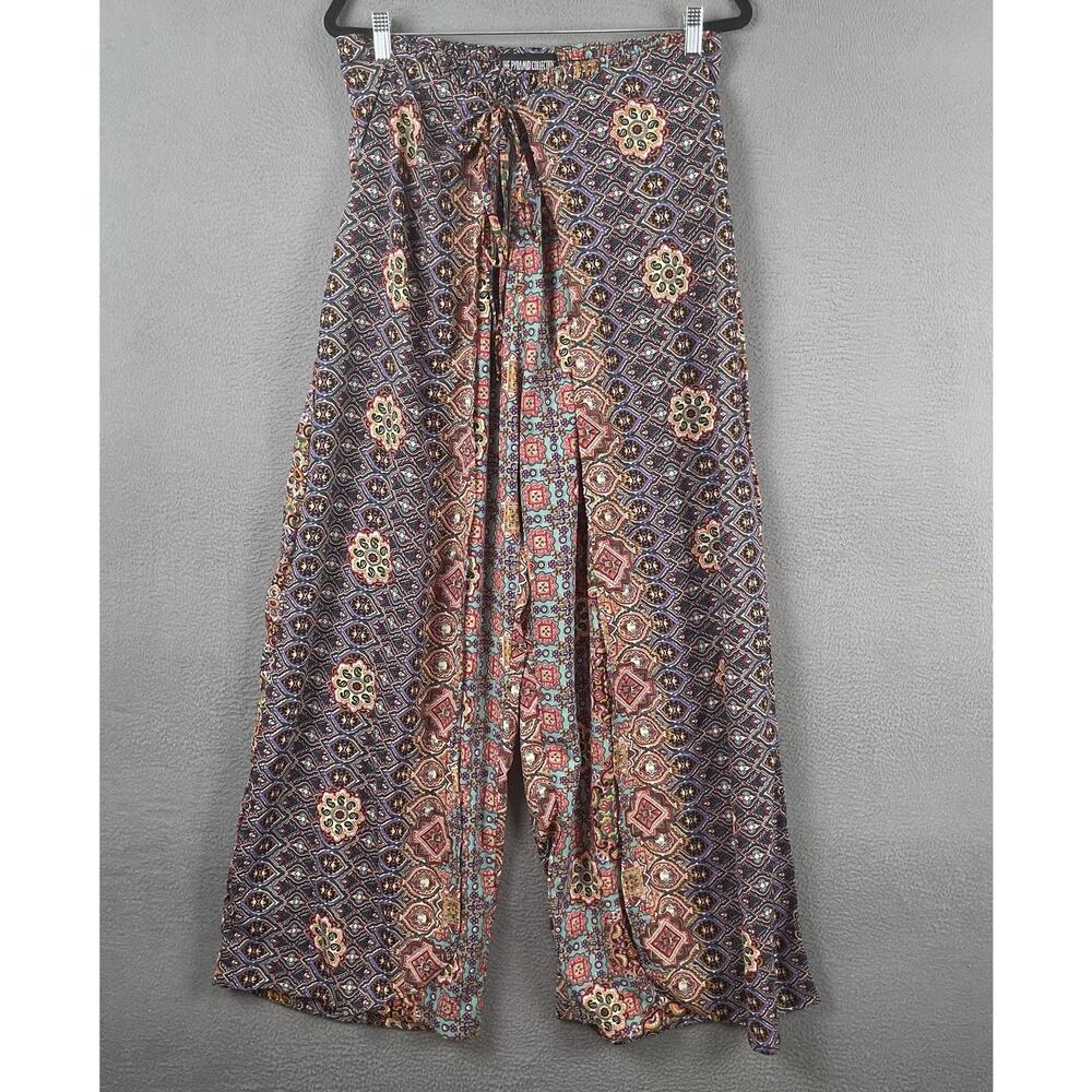 The Pyramid Collection Harem Pants Womens 1X Multicolor Bohemian Patterned